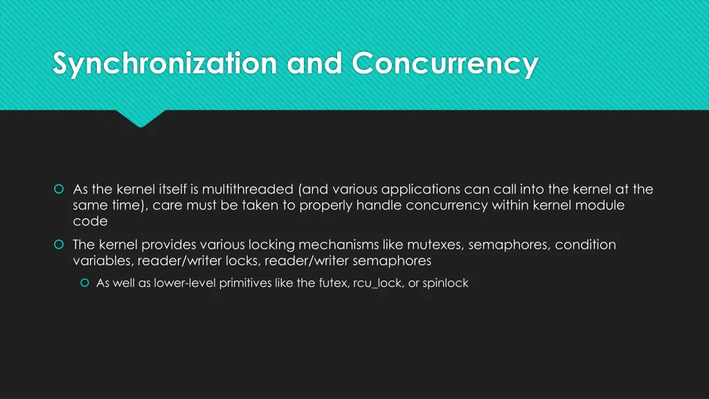 synchronization and concurrency