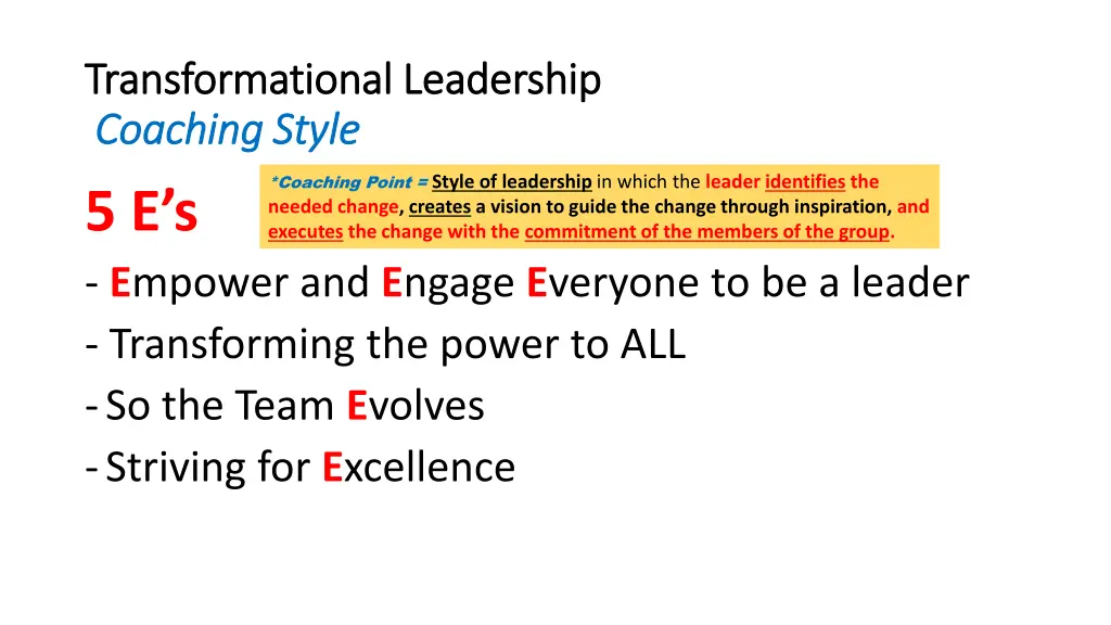 transformational leadership transformational