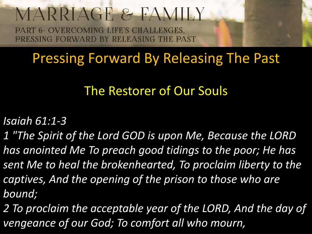 pressing forward by releasing the past 3