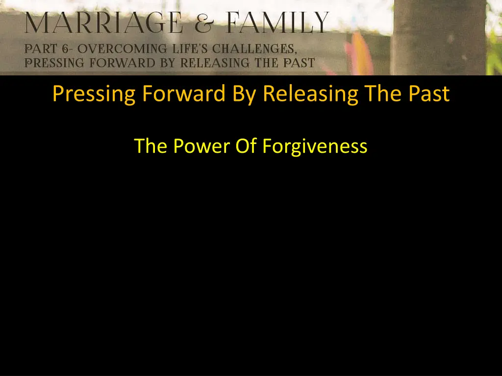 pressing forward by releasing the past 5