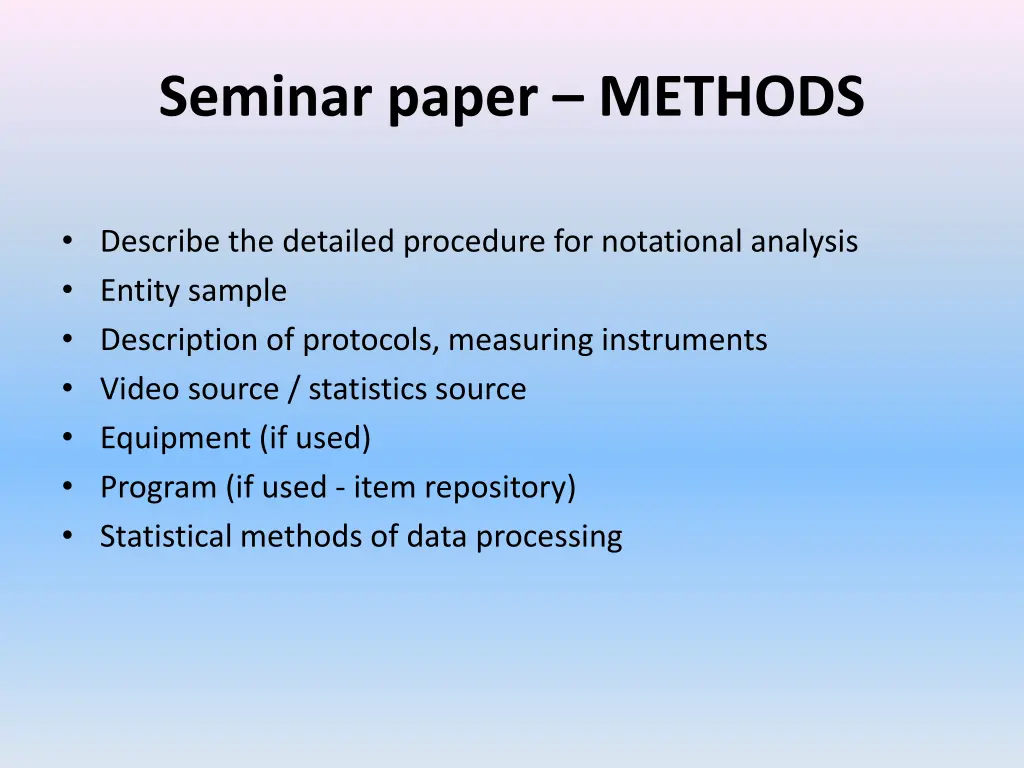 seminar paper methods