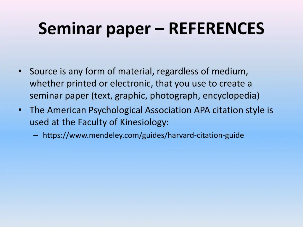 seminar paper references