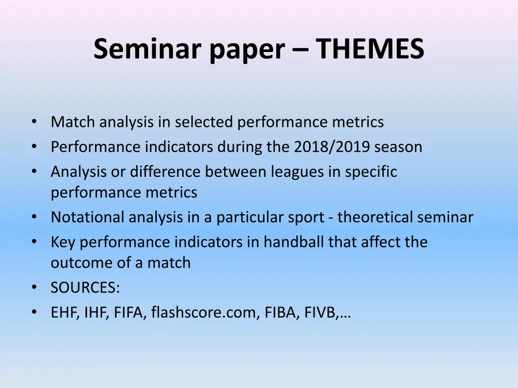 seminar paper themes