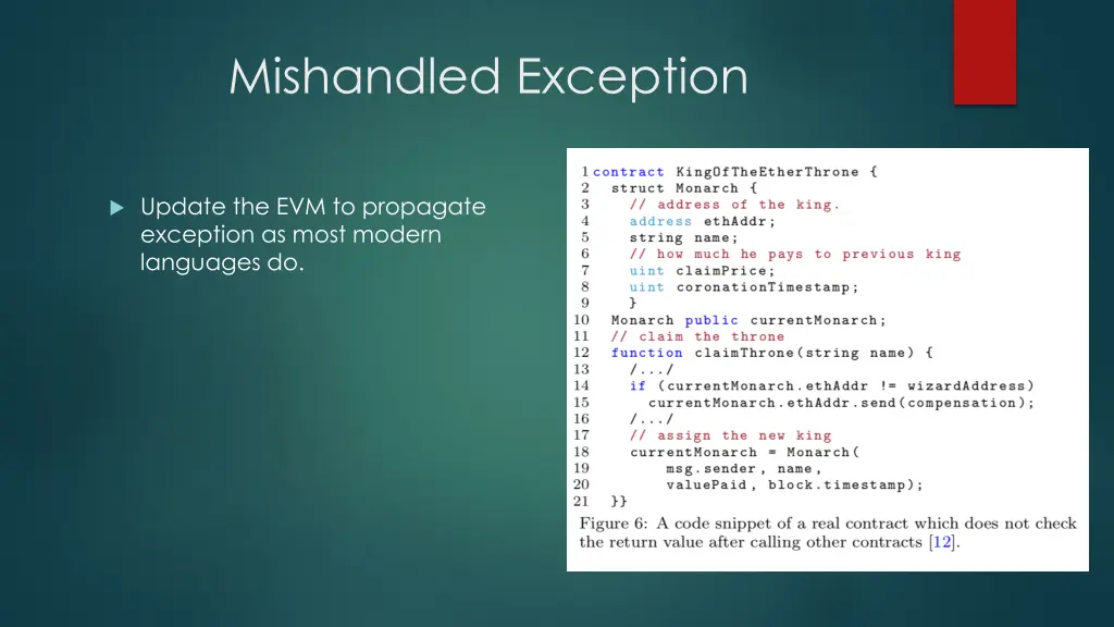mishandled exception 1