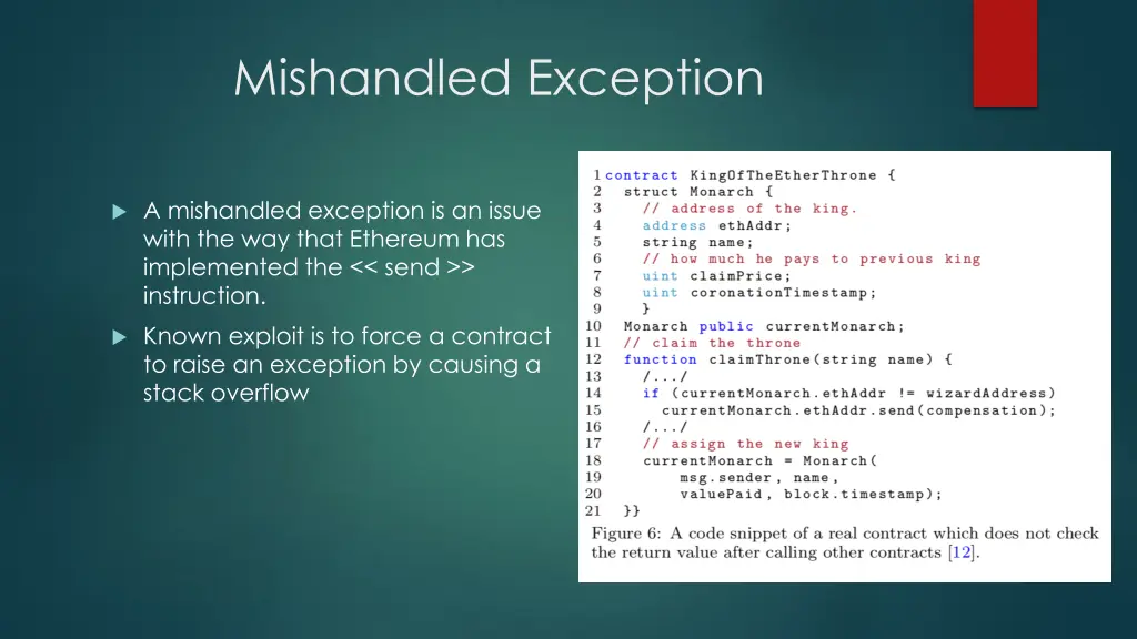 mishandled exception