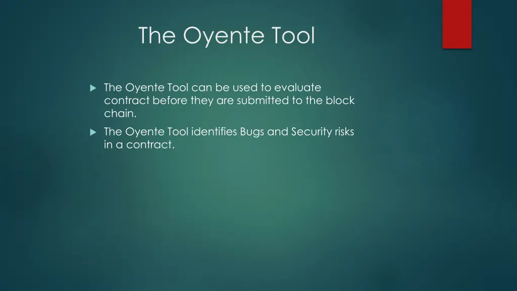 the oyente tool