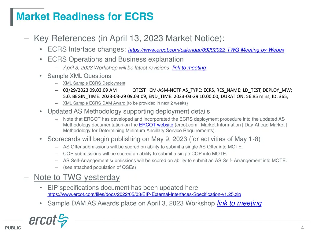 market readiness for ecrs