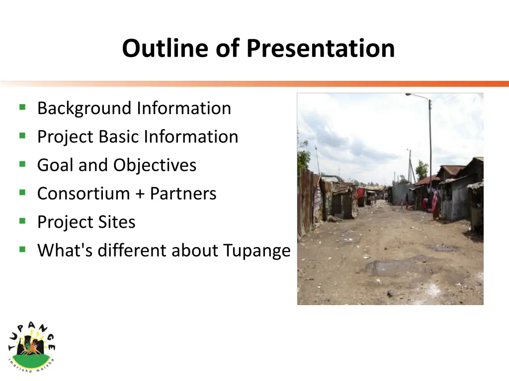 outline of presentation