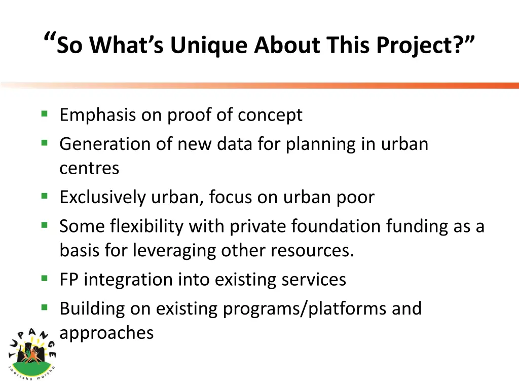 so what s unique about this project