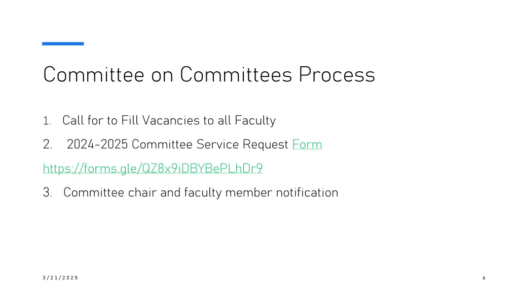 committee on committees process
