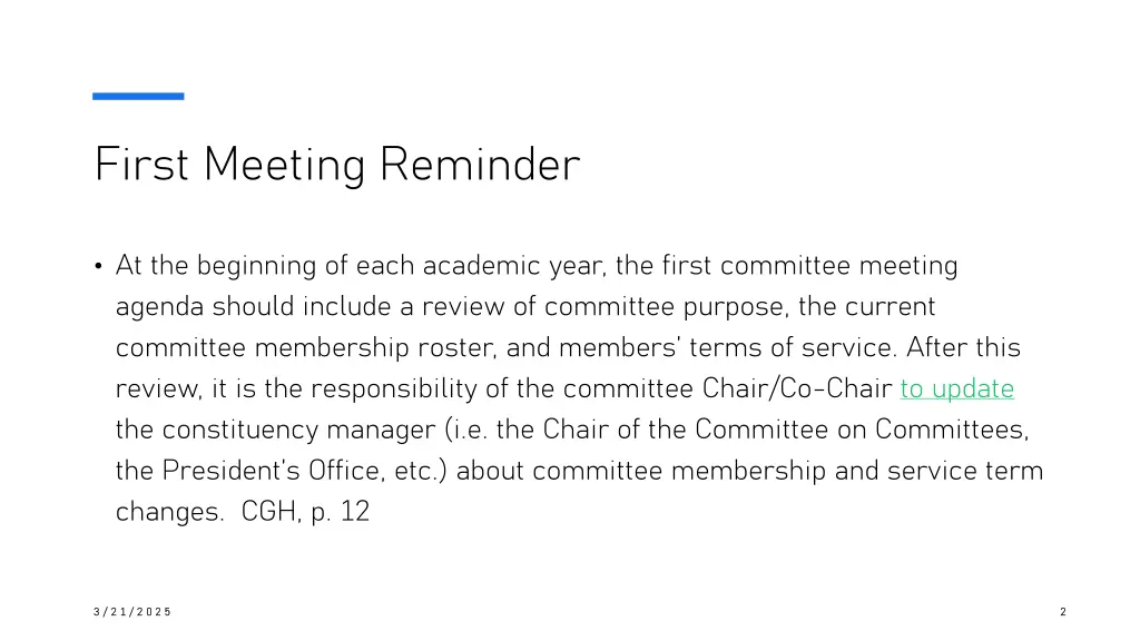 first meeting reminder