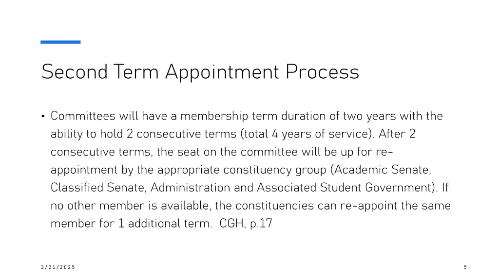 second term appointment process