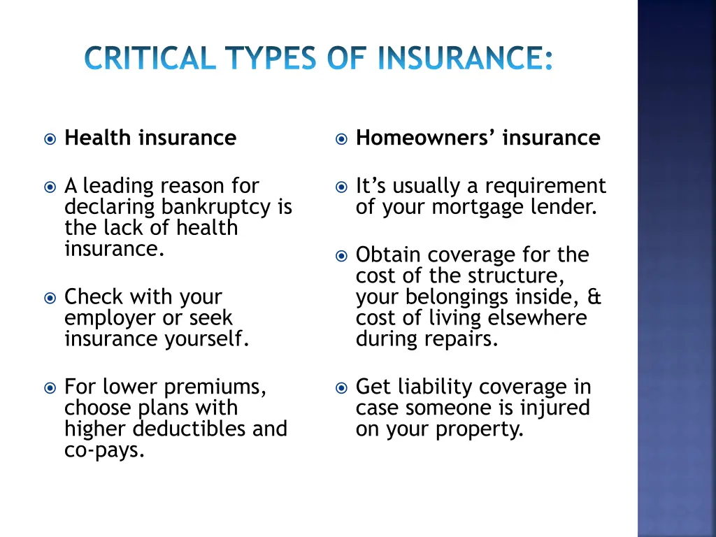 critical types of insurance