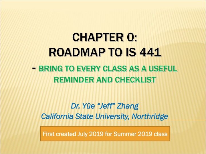 chapter 0 roadmap to is 441 bring to every class