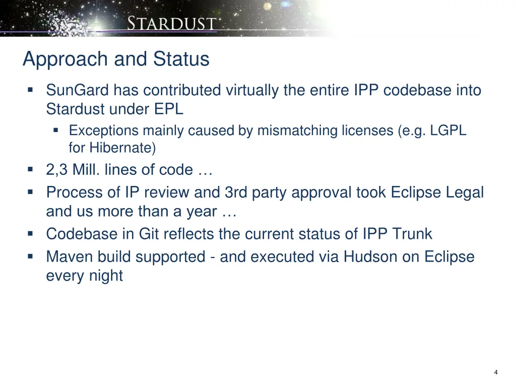 approach and status