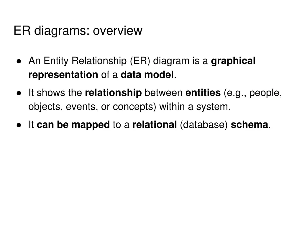 er diagrams overview