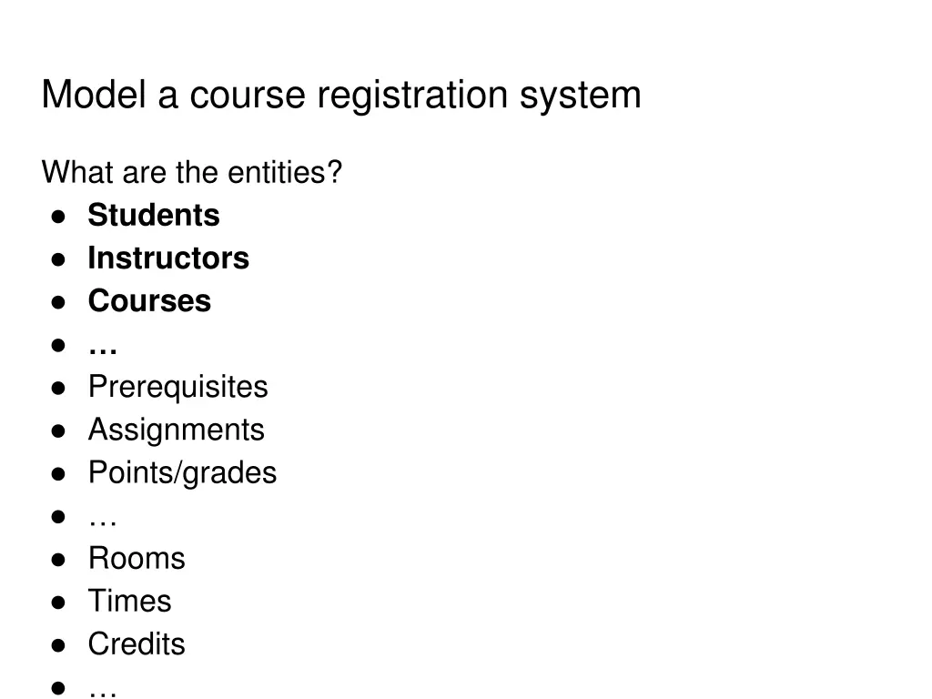 model a course registration system 1
