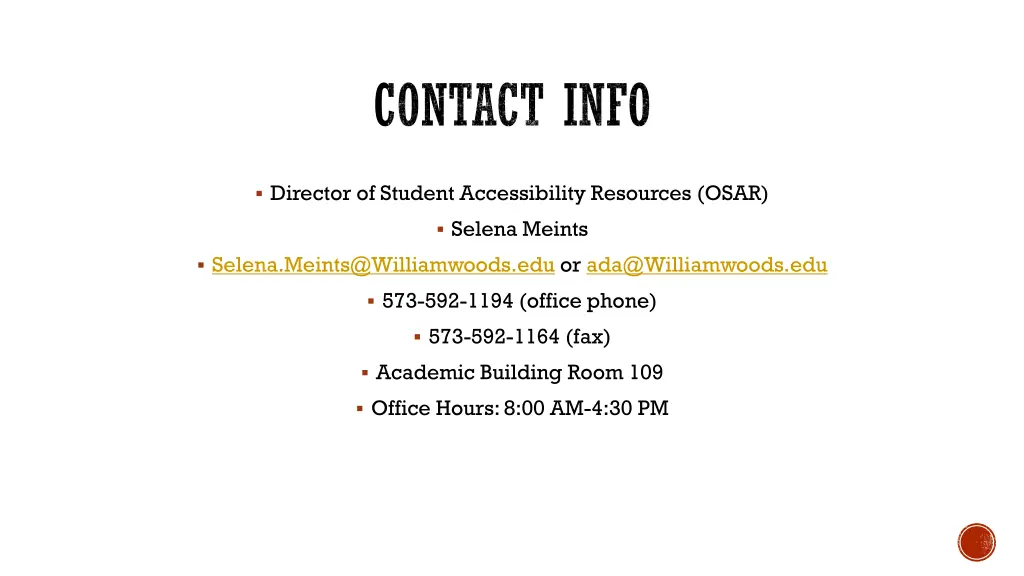 contact info