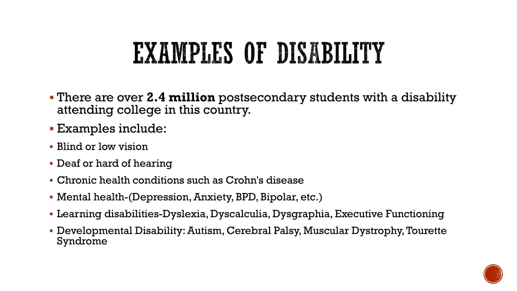 examples of disability