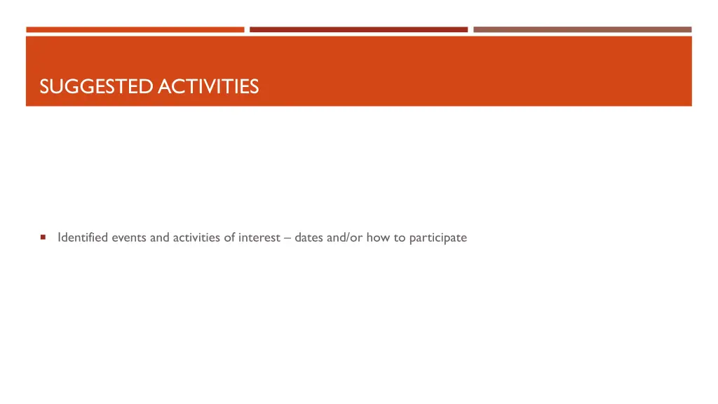 suggested activities