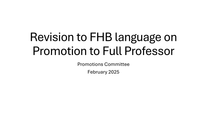 revision to fhb language on promotion to full