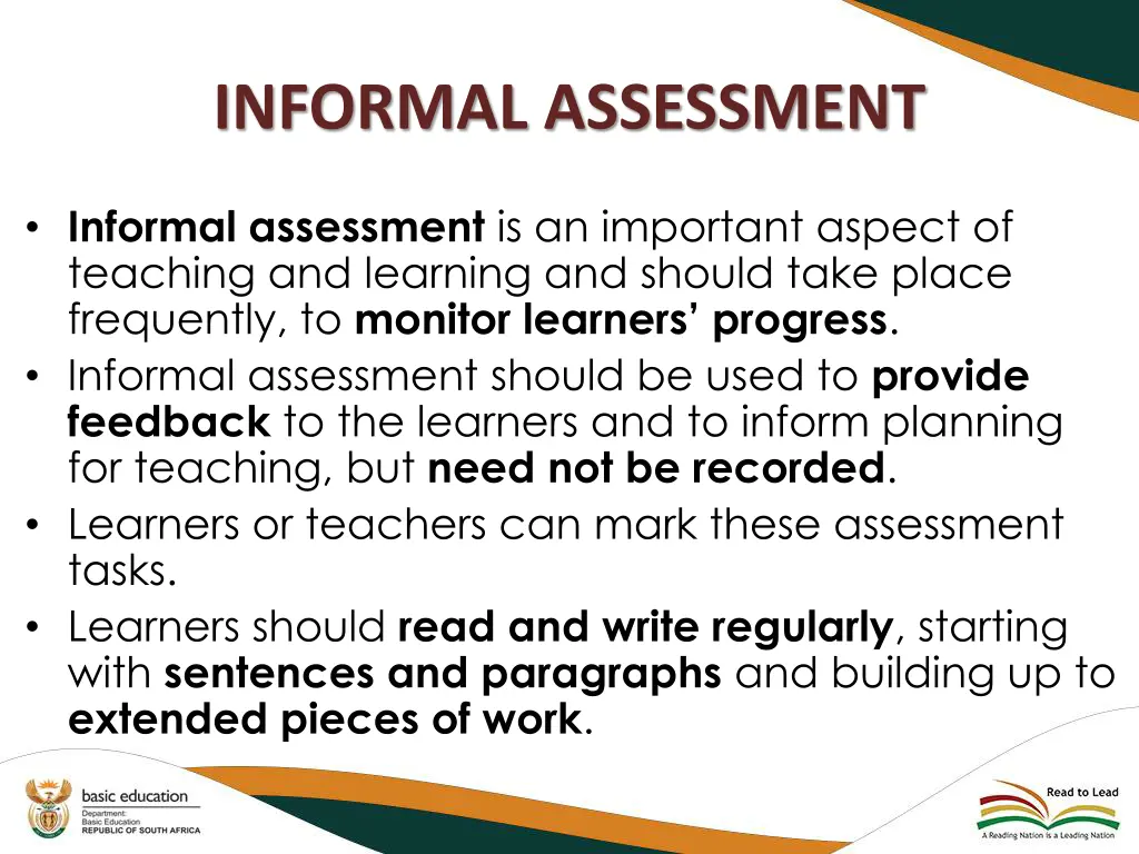 informal assessment