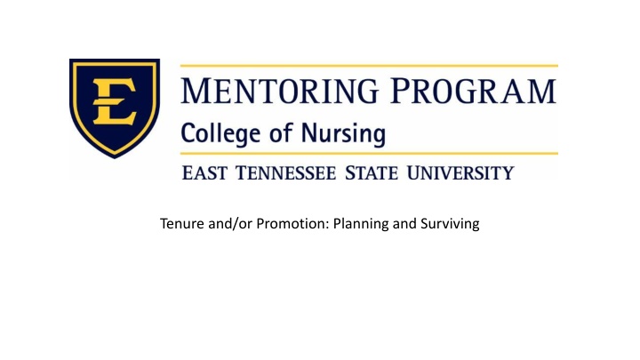 tenure and or promotion planning and surviving