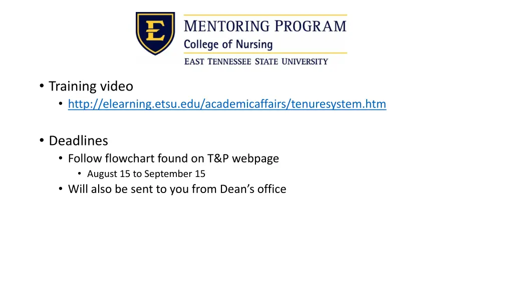 training video http elearning etsu
