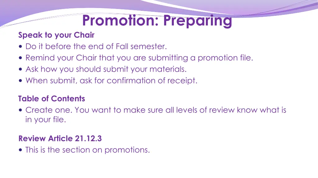 promotion preparing speak to your chair