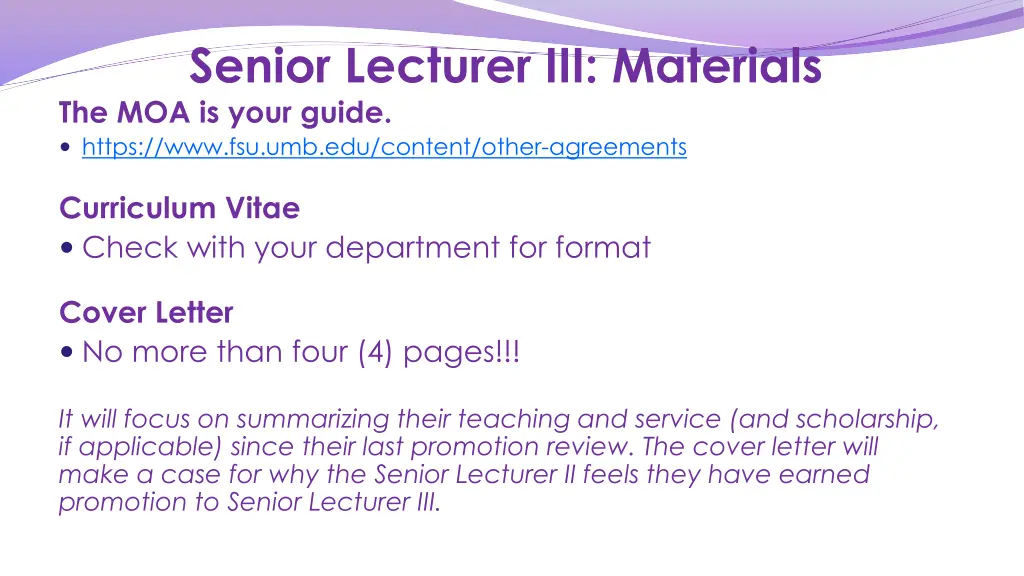senior lecturer iii materials the moa is your
