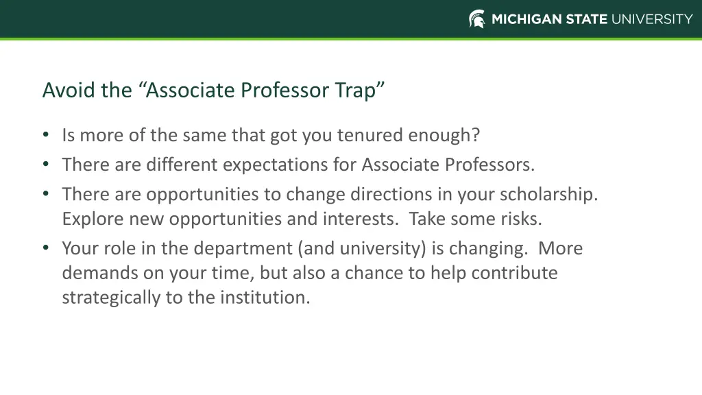 avoid the associate professor trap