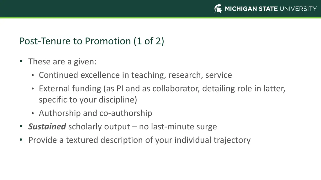 post tenure to promotion 1 of 2
