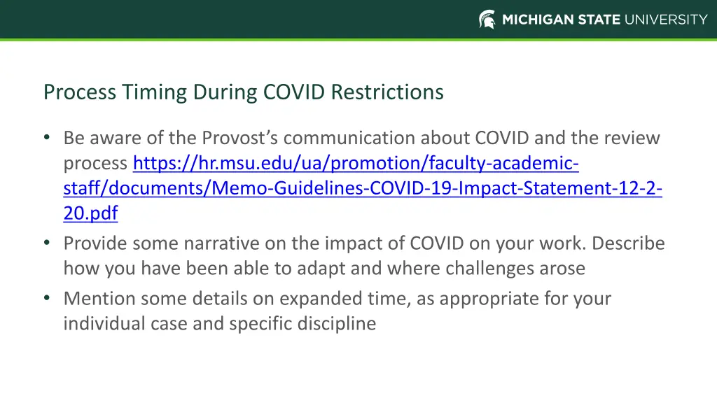 process timing during covid restrictions