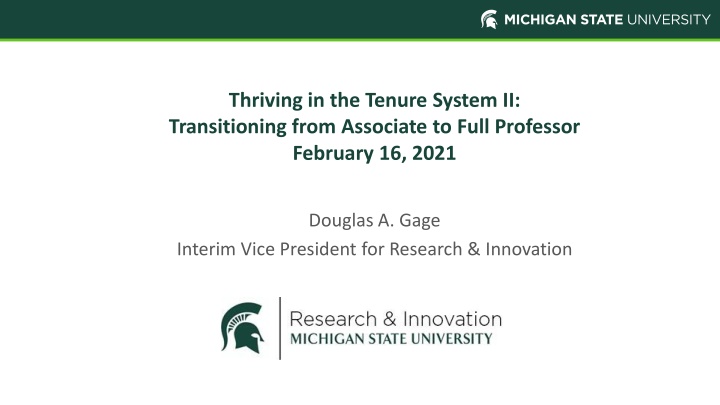 thriving in the tenure system ii transitioning