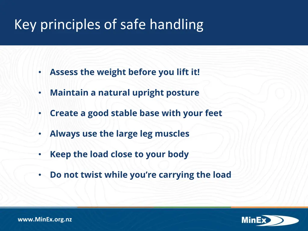 key principles of safe handling