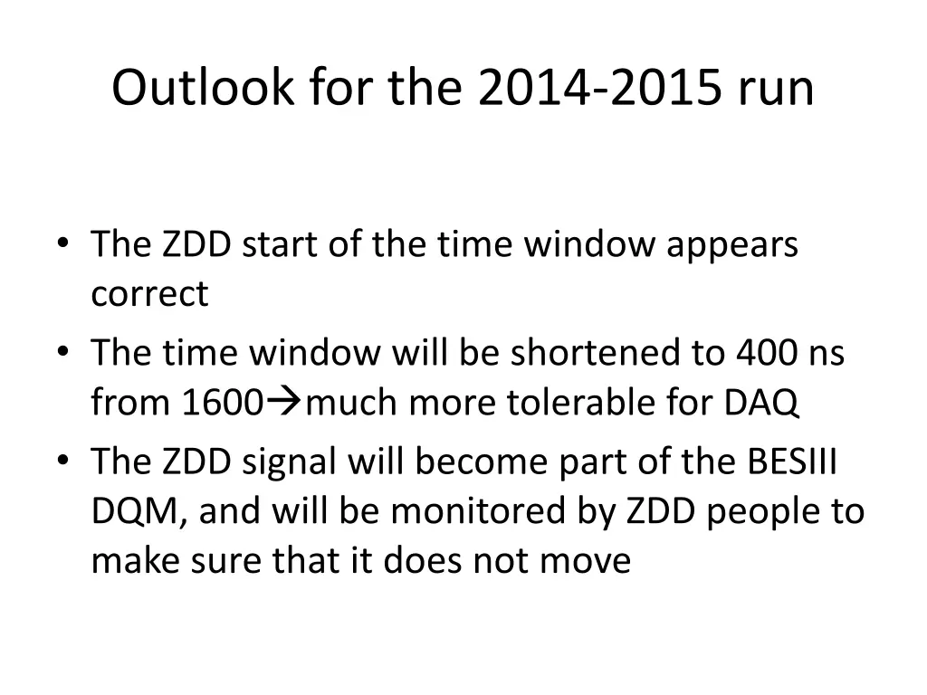 outlook for the 2014 2015 run
