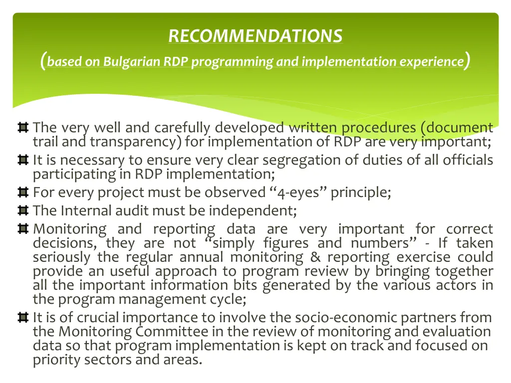 recommendations