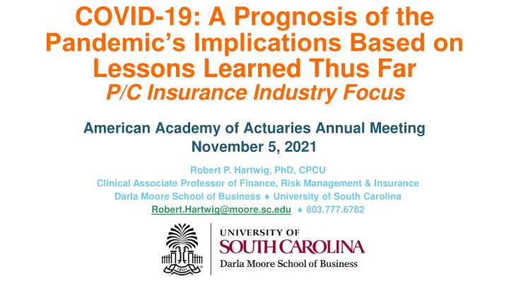 covid 19 a prognosis of the pandemic