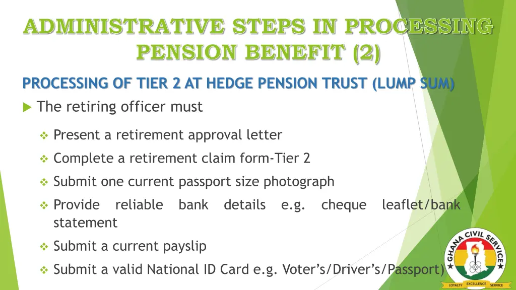 administrative steps in processing pension 1
