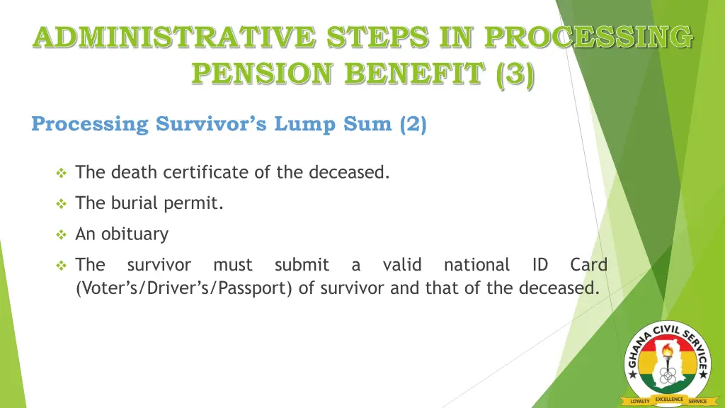 administrative steps in processing pension 3