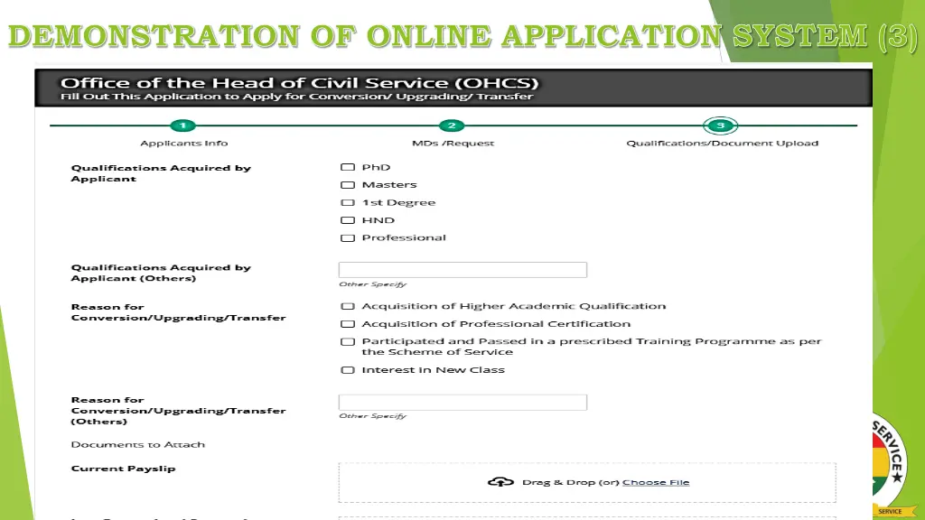 demonstration of online application system 3