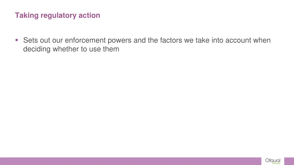 taking regulatory action