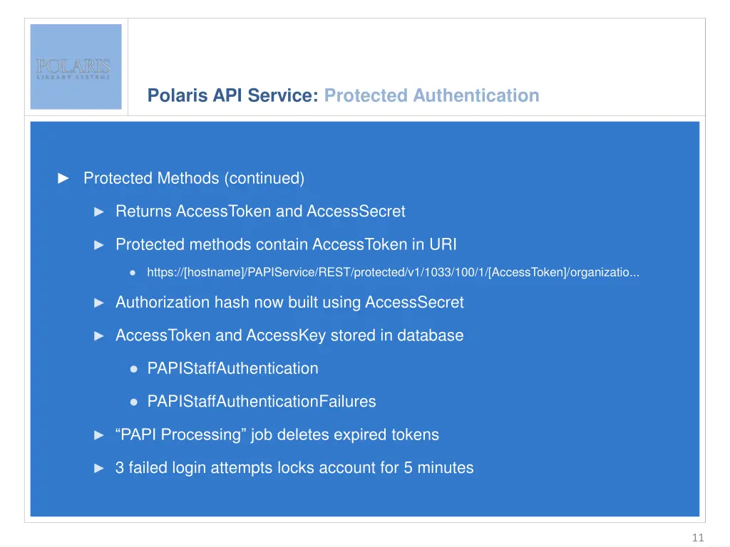 polaris api service protected authentication 1