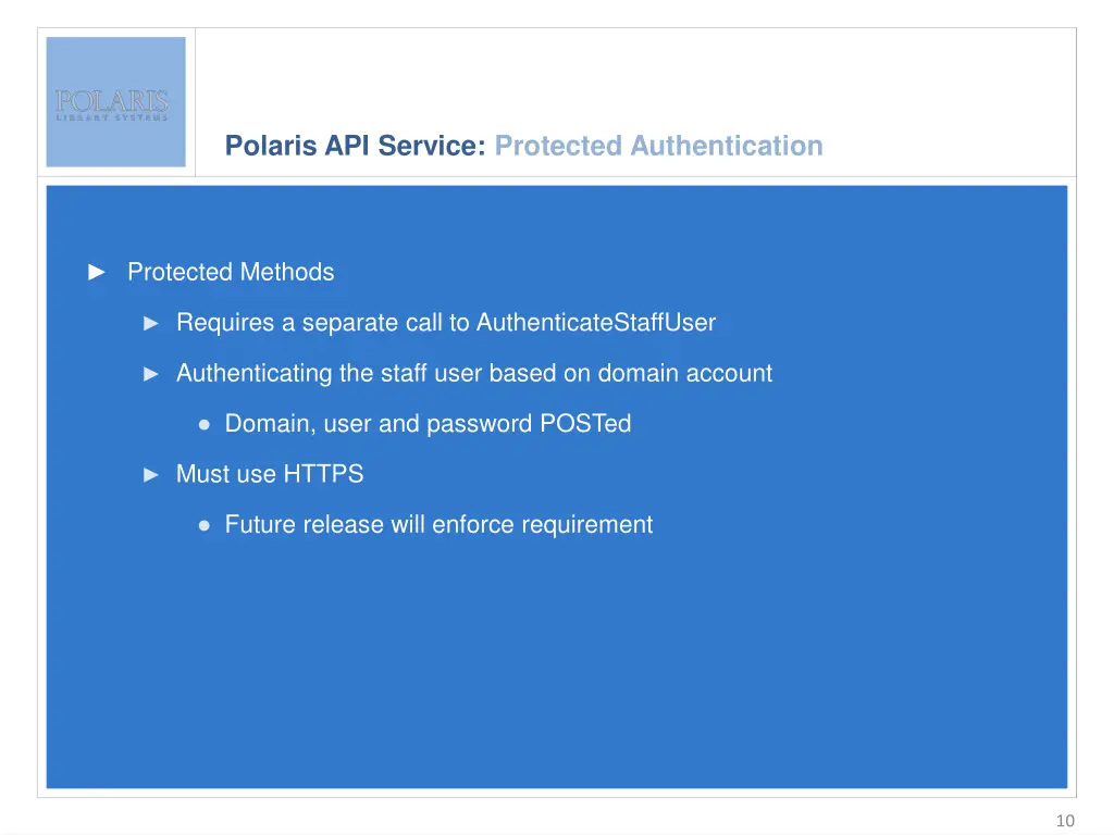 polaris api service protected authentication