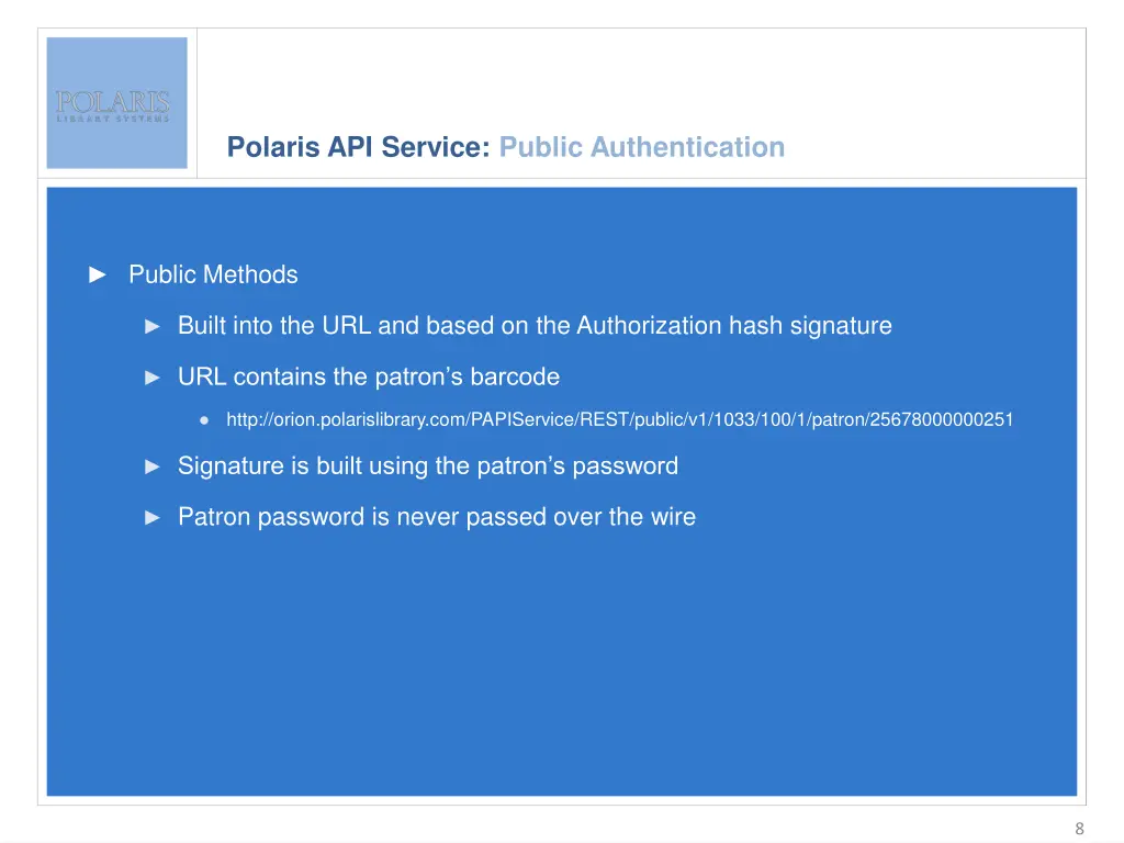 polaris api service public authentication