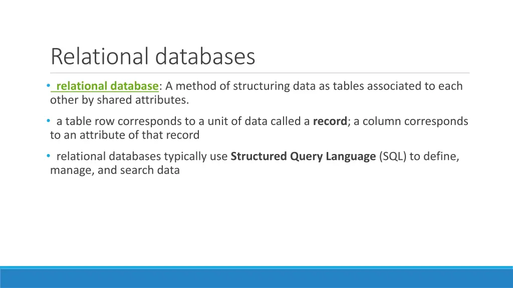 relational databases