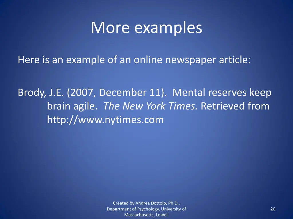 more examples