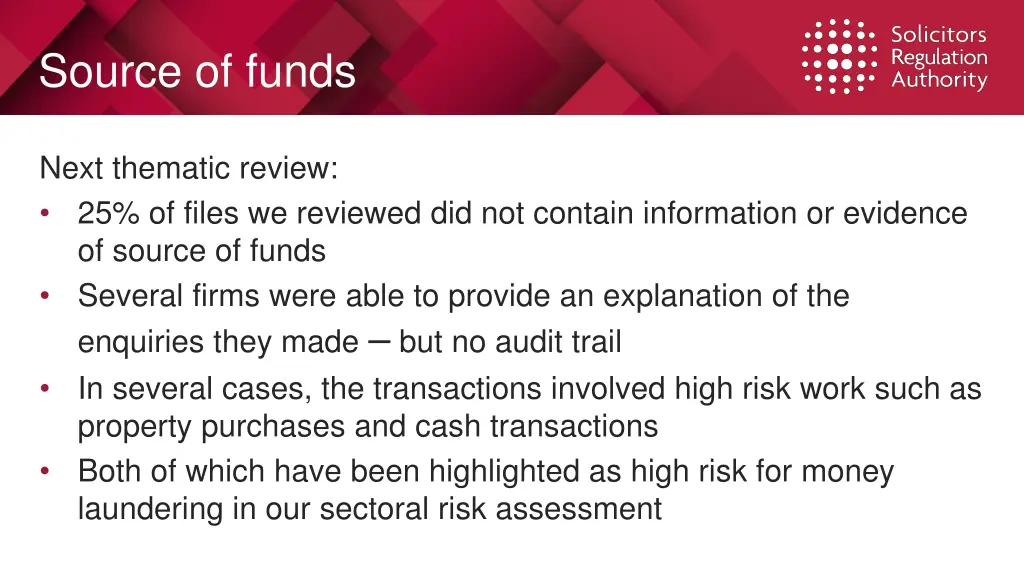source of funds