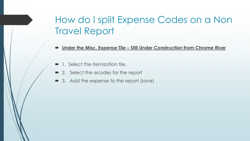 how do i split expense codes on a non travel
