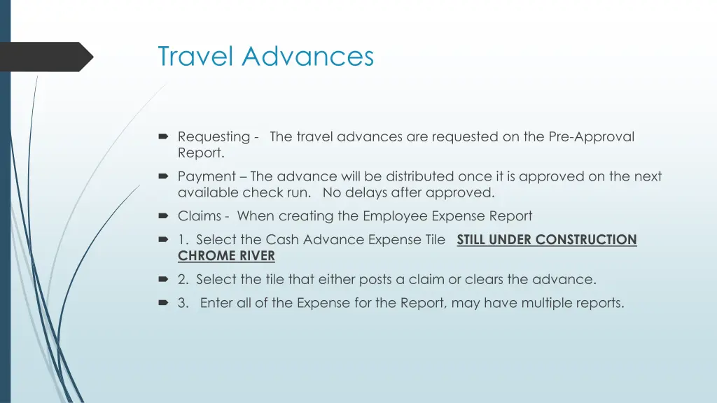 travel advances